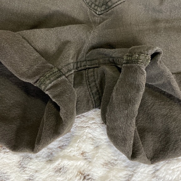 Free People army green denim shorts size 27 festival coastal boho euro summer - Picture 6 of 9